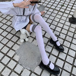 Classic Lolita Black Goth Cute Stockings Thigh Highs Gothic Long Socks-Socks & Tights-Arimonz-style 5-Arimonz