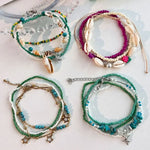 Colorful Handmade Beads Bohemian Anklet Set Boho Shell Charm Jewelry-Anklets-Arimonz-Arimonz