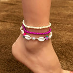Colorful Handmade Beads Bohemian Anklet Set Boho Shell Charm Jewelry-Anklets-Arimonz-Style B-Arimonz