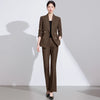 Commuter Jacket Trousers Suit Business Chic Office Blazer Pants Set-Wear To Work Sets-Arimonz-Coffee-S(US-4)-Arimonz