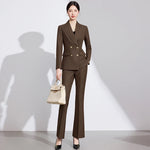 Commuter Jacket Trousers Suit Business Chic Office Blazer Pants Set-Wear To Work Sets-Arimonz-Arimonz