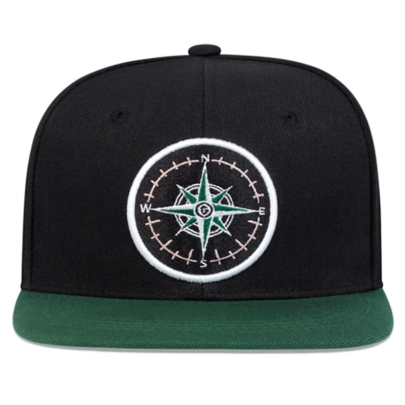 Compass Embroidery Adjustable Sunscreen Leisure Hat Unisex Snapback Cap-Women's Caps-Arimonz-Arimonz