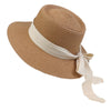 Concave Top Straw Hat with Bow Ribbon Wide Brim Sunshade Hat-Summer Hats-Arimonz-Arimonz