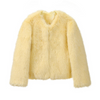 Cool Street Winter Fashion Fluffy Fur Jacket Round Neck Faux Fur Coat-Fuzzy Jackets-Arimonz-yellow fox fur coat-S-Arimonz