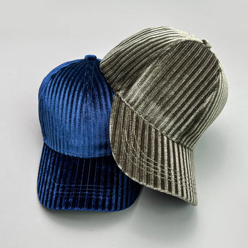 Corduroy Vertical Stripes Baseball Cap Fashion Outdoor Snapback Hat-Women's Caps-Arimonz-Arimonz