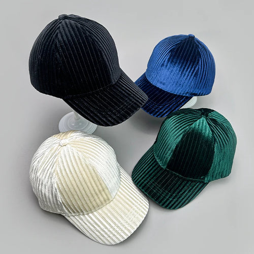 Corduroy Vertical Stripes Baseball Cap Fashion Outdoor Snapback Hat-Women's Caps-Arimonz-Arimonz