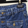 Cotton Denim High Waist With Belt A-Line Women Skirt-Jeans-Arimonz-Arimonz