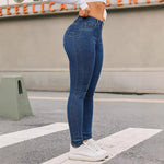 Cotton Elastic Denim Stretch Skinny Jeans Pants for Women-Skinny Jeans-Arimonz-Arimonz