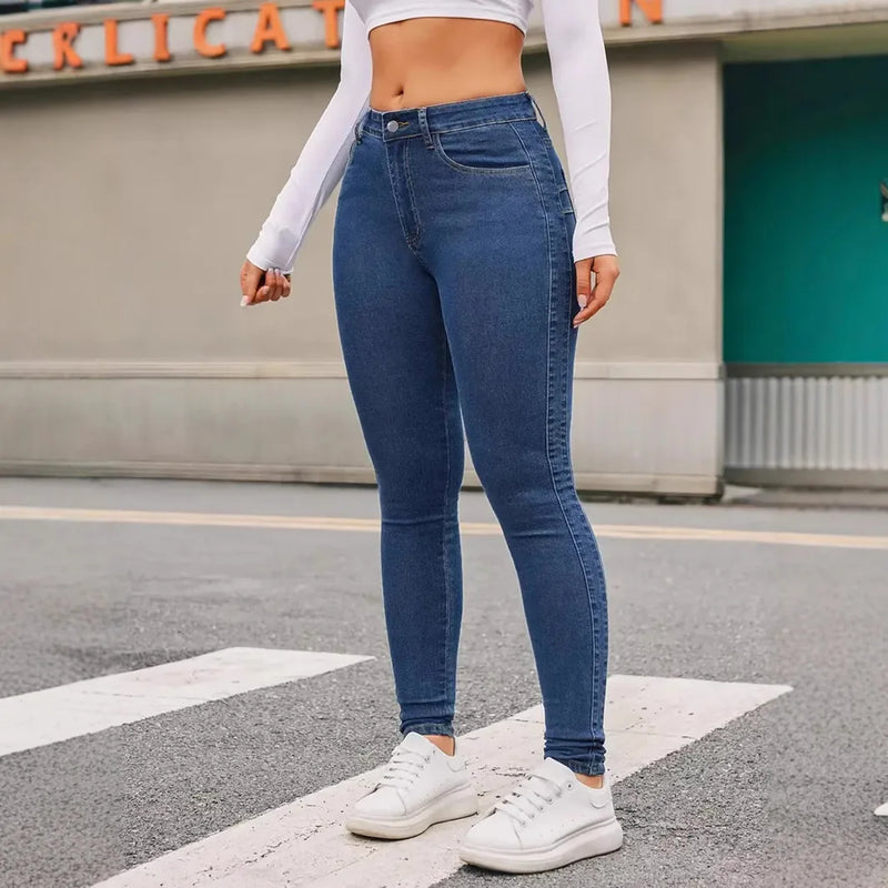 Cotton Elastic Denim Stretch Skinny Jeans Pants for Women-Skinny Jeans-Arimonz-Arimonz