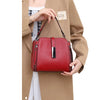 Cow Leather Women's Handbag Shoulder Bag Crossbody Bucket Bag-Handbags-Arimonz-wine red-Arimonz