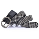 Cowskin Designer Waist Punk Rivet Studded Belt Casual Pin Buckle-Belts-Arimonz-Black-90cm/35in-Arimonz
