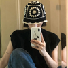 Crochet Flower Bucket Hat Cotton Knitted Y2K Fashion Hollow-Out Beanie-Winter Hats-Arimonz-Arimonz