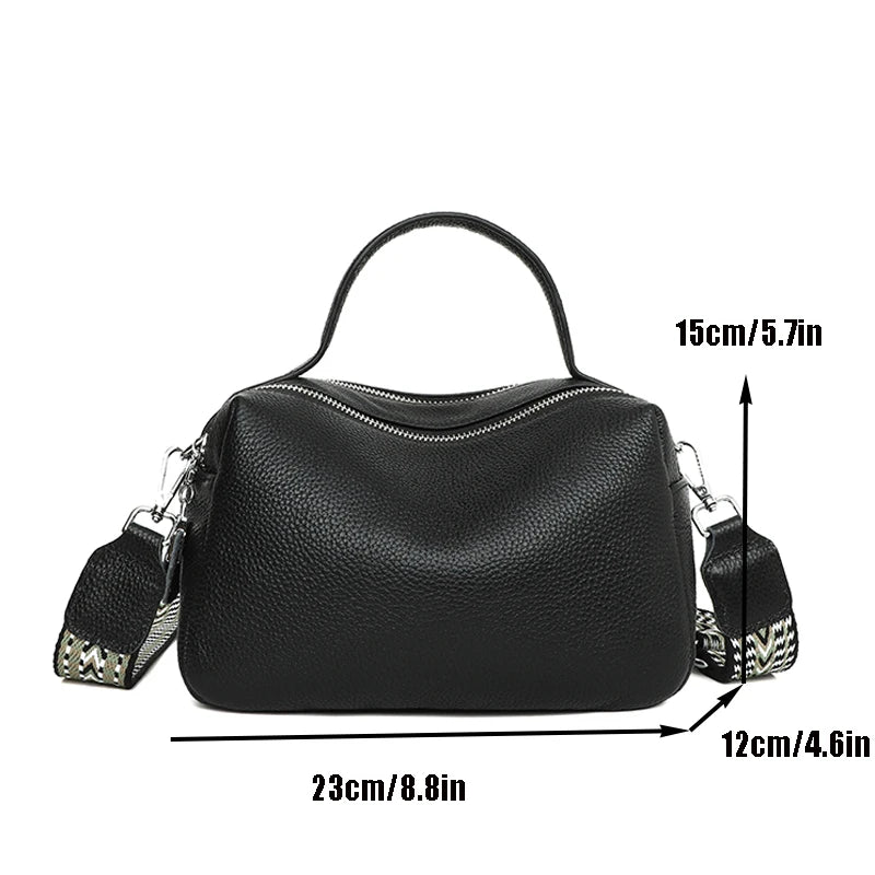 Crossbody Bags Women Genuine Leather Bag Tote Bag Vintage Boston Handbag-Handbags-Arimonz-Arimonz