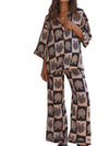 Cute Seashell Print Half Sleeve Shirt and Pants Set Women Loungewear-Wear To Work Sets-Arimonz-Arimonz