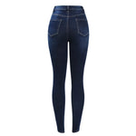 High Waist Jeans For Women Stretchy Button Fly Denim Skinny Pants