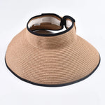 Summer Empty Top Straw Hat Foldable Wide Large Brim Bowknot Sun Hat