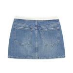 Versatile European And American Style Casual Patchwork Denim Skirt