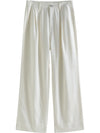 Retro Loose Straight White Jeans for Women Spring High Waist Trouser