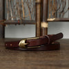 Thin Genuine Leather Belt Cowskin Waistband with Copper Pin Buckle