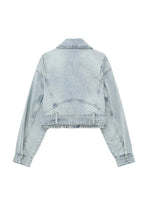 Denim Coat Lapel Long Sleeve Short Jacket Lady Chic Streetwear Jacket-Jean Jackets-Arimonz-Arimonz