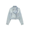 Denim Coat Lapel Long Sleeve Short Jacket Lady Chic Streetwear Jacket-Jean Jackets-Arimonz-blue-S-Arimonz