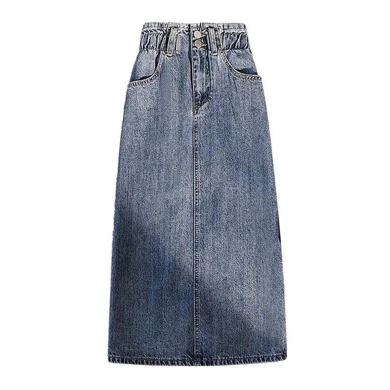 Denim Skirt Women High Waist Wrapped Hip Skirt Casual Skirt-Denim Skirts-Arimonz-Arimonz