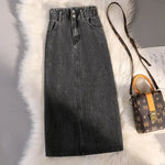 Denim Skirt Women High Waist Wrapped Hip Skirt Casual Skirt-Denim Skirts-Arimonz-Black-S-Arimonz