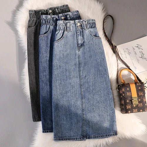 Denim Skirt Women High Waist Wrapped Hip Skirt Casual Skirt-Denim Skirts-Arimonz-Arimonz
