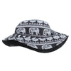 Retro Elephant Print Bucket Hat Reversible Summer Panama Beach Cap