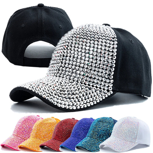 Diamond Inlay Baseball Cap Streetwear Adjustable Fashion Hat-Women's Caps-Arimonz-Arimonz