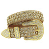 Diamond Rhinestone Belt Fashion Luxury Crystal Studded Pin Buckle Belt-Belts-Arimonz-shiny gold-115CM/45inches-Arimonz
