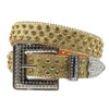 Diamond Rhinestone Belts Fashion Crystal Studded Pin Buckle Belt-Women's Belts-Arimonz-FK-Gold-125cm/49inches-Arimonz