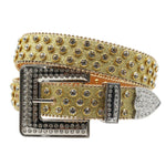 Diamond Rhinestone Belts Fashion Crystal Studded Pin Buckle Belt-Women's Belts-Arimonz-FK-Gold-125cm/49inches-Arimonz