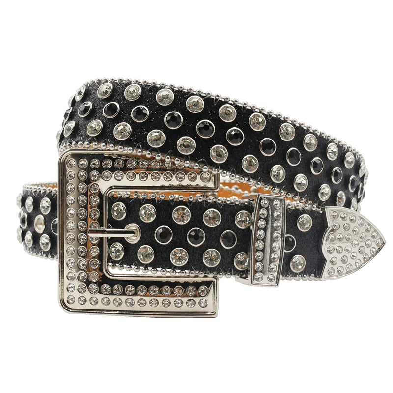 Diamond Rhinestone Belts Fashion Crystal Studded Pin Buckle Belt-Women's Belts-Arimonz-FK-SB-125cm/49inches-Arimonz
