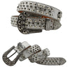 Diamond Rhinestone Belts Fashion Crystal Studded Pin Buckle Belt-Women's Belts-Arimonz-JD-5Skull-Silver-125cm/49inches-Arimonz