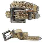 Diamond Rhinestone Belts Fashion Crystal Studded Pin Buckle Belt-Women's Belts-Arimonz-JD-FK-Gold-125cm/49inches-Arimonz