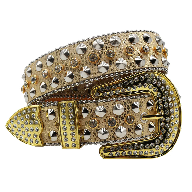 Diamond Rhinestone Belts Fashion Crystal Studded Pin Buckle Belt-Women's Belts-Arimonz-JD-JD-Gold-125cm/49inches-Arimonz