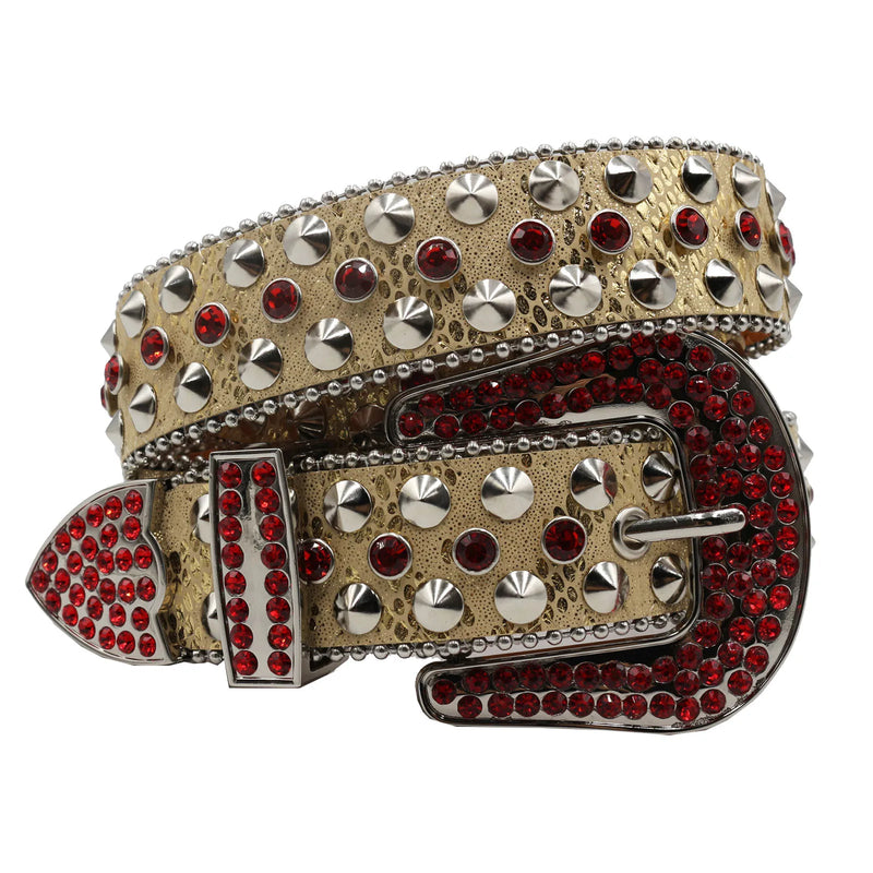 Diamond Rhinestone Belts Fashion Crystal Studded Pin Buckle Belt-Women's Belts-Arimonz-JD-JD-Red-125cm/49inches-Arimonz