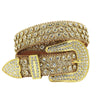 Diamond Rhinestone Belts Fashion Crystal Studded Pin Buckle Belt-Women's Belts-Arimonz-Shiny gold-125cm/49inches-Arimonz