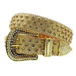 Diamond Rhinestone Belts Fashion Crystal Studded Pin Buckle Belt-Women's Belts-Arimonz-Shiny gold2-125cm/49inches-Arimonz