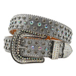 Diamond Rhinestone Belts Fashion Crystal Studded Pin Buckle Belt-Women's Belts-Arimonz-Shiny silver2-125cm/49inches-Arimonz