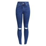 Distressed Jeans For Women Stretchy Pencil Skinny Denim Pants-Skinny Jeans-Arimonz-Blue-S-Arimonz