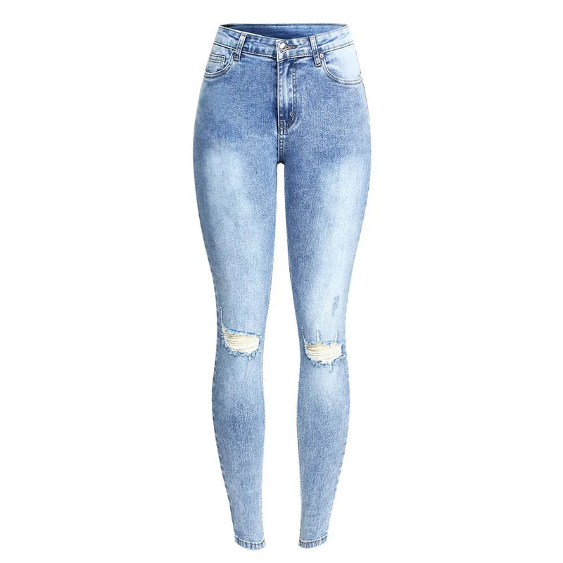 Distressed Jeans For Women Stretchy Pencil Skinny Denim Pants-Skinny Jeans-Arimonz-Arimonz