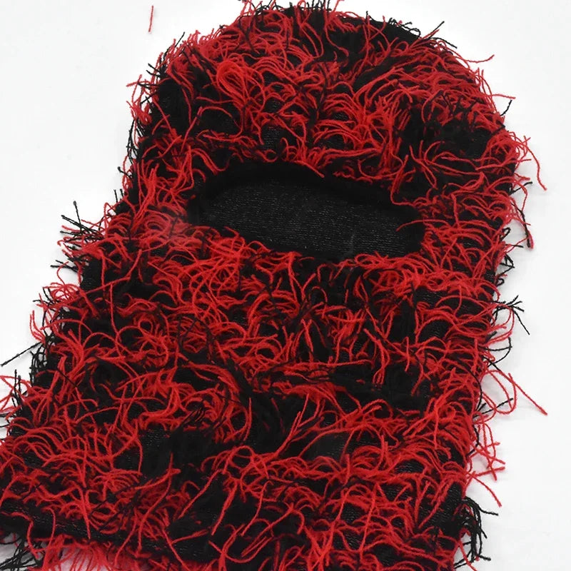 Distressed Knitted Hip Hop Cap Outdoor Fuzzy Ski Balaclava Beanies Hat-Winter Hats-Arimonz-Arimonz
