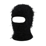 Distressed Knitted Hip Hop Cap Outdoor Fuzzy Ski Balaclava Beanies Hat-Winter Hats-Arimonz-Black 2-Arimonz