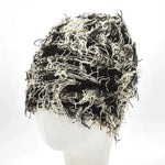 Distressed Knitted Hip Hop Cap Outdoor Fuzzy Ski Balaclava Beanies Hat-Winter Hats-Arimonz-Black Beige-Arimonz
