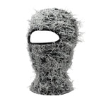 Distressed Knitted Hip Hop Cap Outdoor Fuzzy Ski Balaclava Beanies Hat-Winter Hats-Arimonz-Black Grey 2-Arimonz