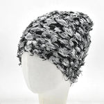 Distressed Knitted Hip Hop Cap Outdoor Fuzzy Ski Balaclava Beanies Hat-Winter Hats-Arimonz-Black Grey White-Arimonz