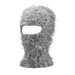 Distressed Knitted Hip Hop Cap Outdoor Fuzzy Ski Balaclava Beanies Hat-Winter Hats-Arimonz-Light Grey 2-Arimonz