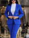 Double Breasted Long Sleeved Lapel Jacket and High Waisted Slim Pants-Wear To Work Sets-Arimonz-Arimonz